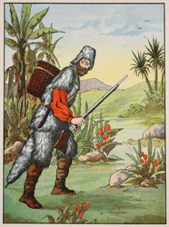 Robinson Crusoe, illusztráció a The Story of Robinson Crusoe-ból: Adaptáció gyerekeknek Defoes nyelvét követve, pub. Griffith Farran Browne & Co. Limited, London