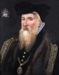 Sir Gilbert Dethick, a harisnyakötő fegyverzet királya