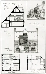 Stúdió és kunyhó Miss Rosa Corder számára, a The British Architecttől, 1879. október 3
