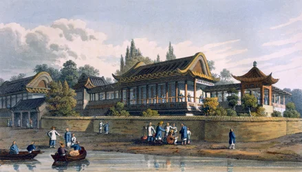 A császár nyári palotája Tien-Sing városával szemben, 1817