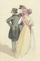 Három figura, 1825 körül (wc papíron)