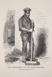 Az Able-Bodied Pauper Street-Sweeper, Richard Beard dagerrotípiájából, illusztrációja a London Labour és London Poor, Henry Mayhew, pub. 1862