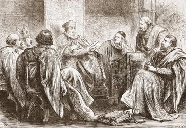 A német császárt megválasztó konklávé, illusztráció: James Aitken Wylie (1808-1890) A protestantizmus története című könyvéből, pub. 1878