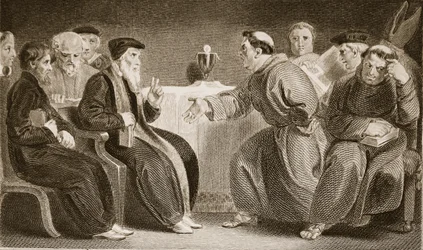 The Convocation at Oxford, illusztráció David Humestól Anglia története, pub. R. Bowyer, London, 1812