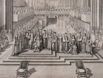II. Jakab király (1633-1701) és második felesége, Modenai Mária (1658-1718) koronázása, 1685