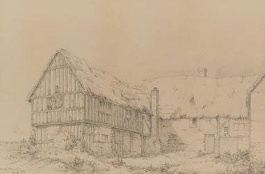 The Court Lodge East Farleigh-ben, Maidstone közelében, 1874 körül (ceruza)