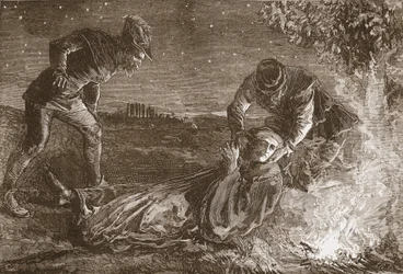Zwingle halála, illusztráció James Aitken Wylie (1808-1890) „A protestantizmus története” című művéből, pub. 1878 (metszet)