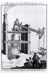 The Engine to Raise Water by Fire, Newcomen gőzgépének diagramja a Universal Magazine számára, 1747