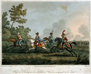 Bonaparte repülése (1769-1821) Waterloo mezőjéről 1815-ben, 1817-ben (akvatinta)
