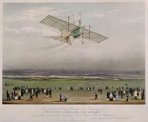 A Repülőgép, az Ariel a W.S. által készített tervekből Henson 1842-ben, kiadó: Ackermann & Co., 1843