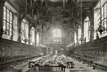 A Középső Templom nagyterme, a „Londoni képek: tollal és ceruzával rajzolva” című művéből, Richard Lovett tiszteletestől, 1890-ben