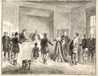 The Hand and Shears, Egy ügy a Pie-Poudre bírósága előtt, egy 1811-es rajzból
