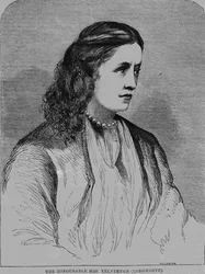 A Hon. Mrs. Yelverton, illusztráció az „Illustrated Sporting News”-ból, 1861 (újságpapír)