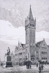 The Independent Church, Collins Street, Melbourne, Ausztrália, az Australian Pictures-től, pub. a The Religious Tract Society, 1886