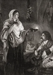 A lámpás hölgy: Florence Nightingale a törökországi Scutari laktanya kórházában, a krími háború idején.