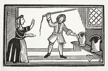 The Mad Pranks of Tom Tram, illusztráció a Chap-books of the Eightenth Century, John Ashton, pub. 1882