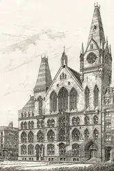 The Memorial Hall, Farringdon Street, a „London Pictures: Drawn with Pencil” című művéből, Richard Lovett tiszteletestől, 1890-ben