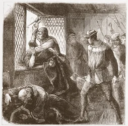 A prágai felháborodás, illusztráció: James Aitken Wylie (1808-1890) A protestantizmus története című könyvéből, pub. 1878