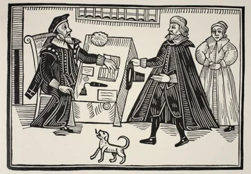 The Proctor and Parator, egy traktátus címlapja a spirituális bíróságok visszaéléseiről és túlzásairól, 1641