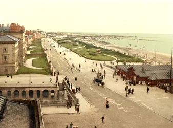 Sétány és tavak, Southport (kézzel színezett fotó)