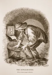 A szennyvízvadász, Richard Beard dagerrotípiájából, illusztráció a London Labor és a London Poor, Henry Mayhew, pub. 1862