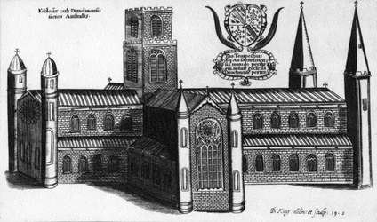 A durhami katedrális déli külseje, 1660