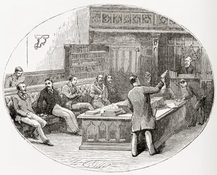 A Sydney House of Assembly, Ausztrália, G.T. „A világ lakói” című művéből. Bettany, 1888-ban jelent meg