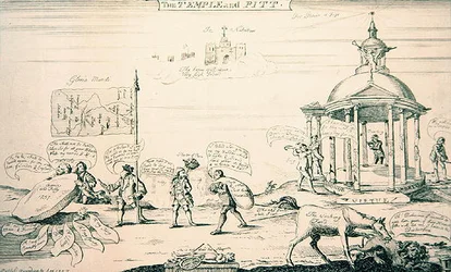A templom és Pitt (metszet)