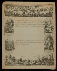 A brit erők koppenhágai bombázása és a The Landing of the British Forces in the Island of Zealand, T. és R. Hughes 1807-ben publikálta