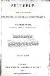 Címlap az önsegítéshez; Samuel Smiles karakterének, magatartásának és kitartásának illusztrációival, 1869-ben (nyomtatott papír)