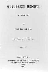 Címlap Ellis Bell (Emily Bronte álneve) Wuthering Heights első kiadásához, 1847-ben (nyomtatott papír)