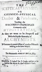 Címlap: A szkeptikus kémikus, Robert Boyle, 1661 (nyomtatott)