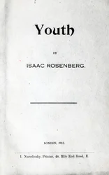 Címlap az Ifjúsághoz, Isaac Rosenberg versgyűjteményéhez, első kiadás, 1915 (nyomtatott)
