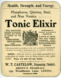 Tonic Elixir címke, korai (litho)