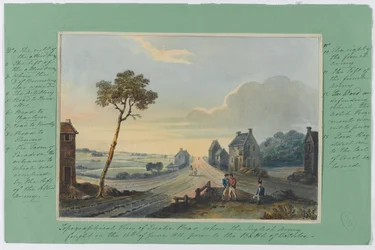 Quatre Bras topográfiai képe, ahol az angol hadsereg harcolt 1815. június 16-án a waterlooi csata előtt, 1815 körül (wc papíron)
