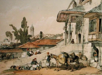 A Galata negyed látképe, 1800-as évek eleje (toll és tus, papír)