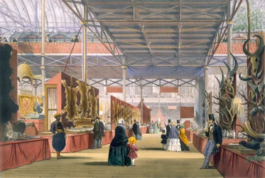 Kilátás az 1851-es Nagy Kiállítás indiai részlegére a Dickinsons Comprehensive Pictures-ből