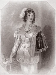 Viola ("" La twelzieme nuit) (Tizenkettedik éjszaka) a - "" Shakespeare Női Galériában, a korai londoni művészek negyvenöt komoly portréjának gyűjteménye, kritikai és irodalmi megjegyzésekkel gazdagítva"" 1838 körül - a "" Galériából Shakespea asszonyai