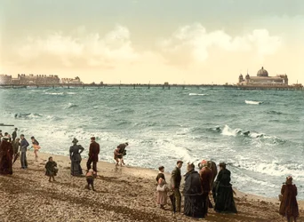 Western Pier, Morecambe (kézzel színezett fotó)