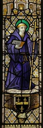 St Callowayt ábrázoló s6 ablak