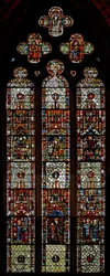 A w39-es ablak Szent László, Szent Dénes és Szent Eleutherius mártíromságát ábrázolja