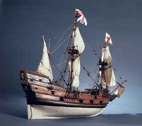 Az 1620-as Mayflower 1:60 méretarányú modellje (fa) (lásd még: 260975)