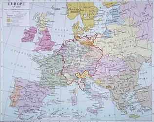 Európa 1519-ben, egy modern atlaszból, kiadó: George Philip & Son, Ltd.