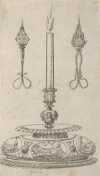 Tervezés gyertyatartóhoz Candle Wick trimmerekkel, 1560-70.
