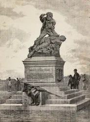Emrico (1840-1867) és Giovanni Cairoli (1842-1869) olasz hazafiak emlékműve, Ercole Rosa (1846-1893) szobrászművész bronzcsoportja a Pincian-dombon, Róma, Olaszország
