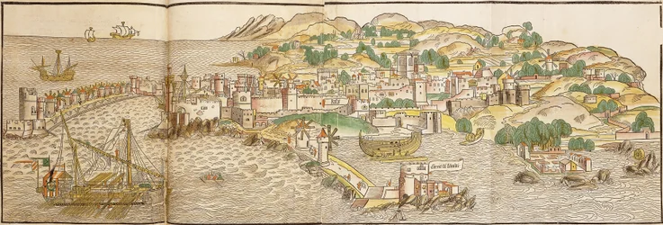 Panorámás kilátás Rodoszra, 1486