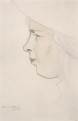 A művész nővérének, Gladys Laughtonnak portréja, 1909. augusztus 8. (ceruza és színes mosás)