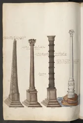 Obeliszk és oszlopok