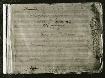 Beethoven "Eroica" című harmadik szimfóniájának címlapja (fotó), Gesellschaft der Musikfreunde, Bécs, Ausztria (phtoto)