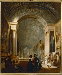 A Louvre nagygalériájának látképe ...